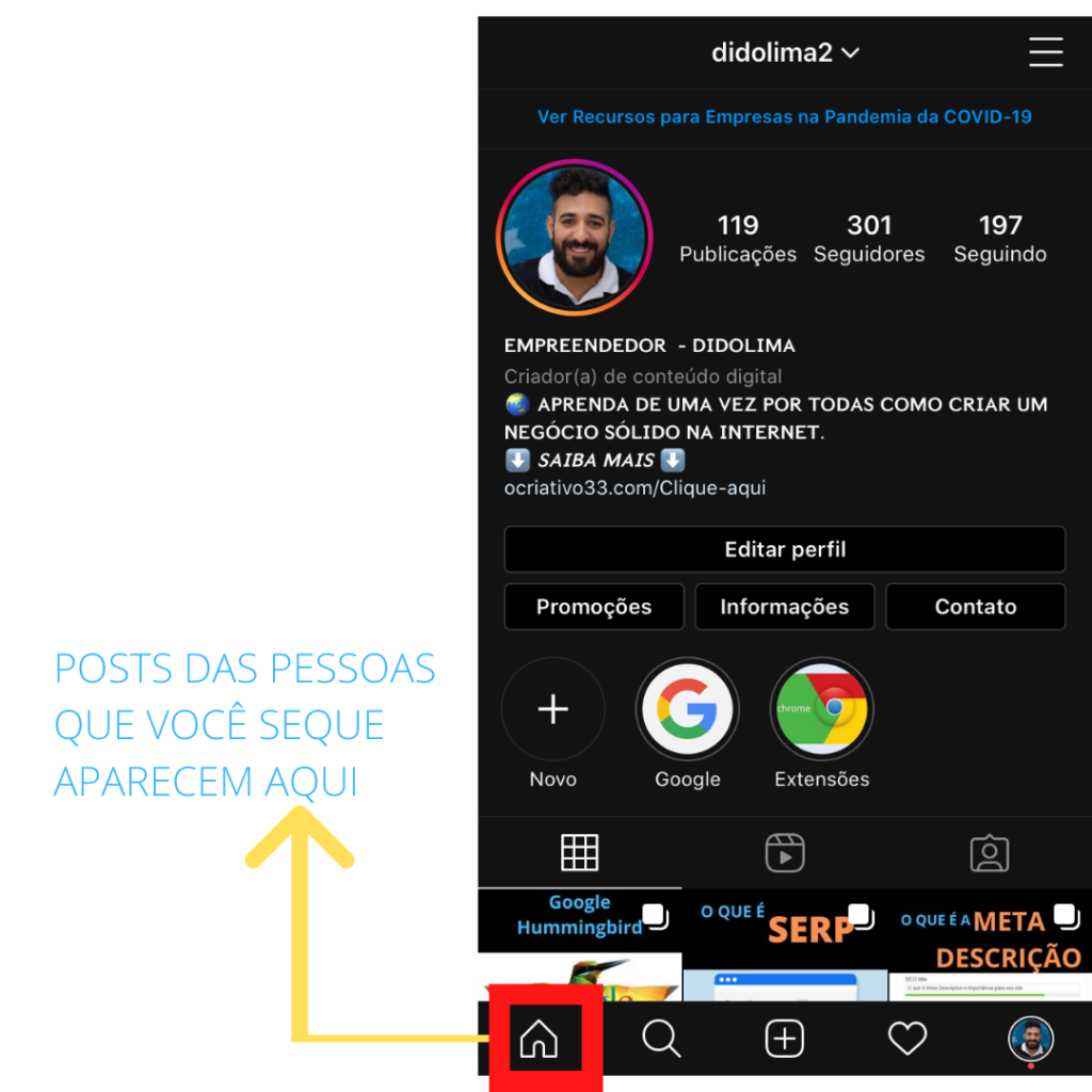 8. posts das pessoas que você seguepng 1024x1024 - COMO TRABALHAR COM O  INSTAGRAM