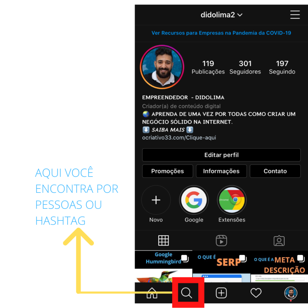 9 pesquisar 1024x1024 - COMO TRABALHAR COM O  INSTAGRAM